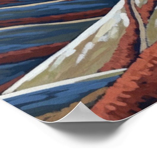 Muurkunst. Rustige heuvels. Poster (Hoek)