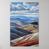 Muurkunst. Rustige heuvels. Poster (Voorkant)