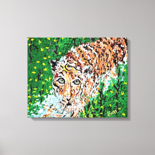 Muurkunst: tijger op de prowl canvas afdruk (Voorkant)