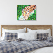 Muurkunst: tijger op de prowl canvas afdruk (Insitu (Slaapkamer))