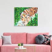Muurkunst: tijger op de prowl canvas afdruk (Insitu (Woonkamer))