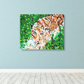 Muurkunst: tijger op de prowl canvas afdruk (Insitu (Houten vloer))