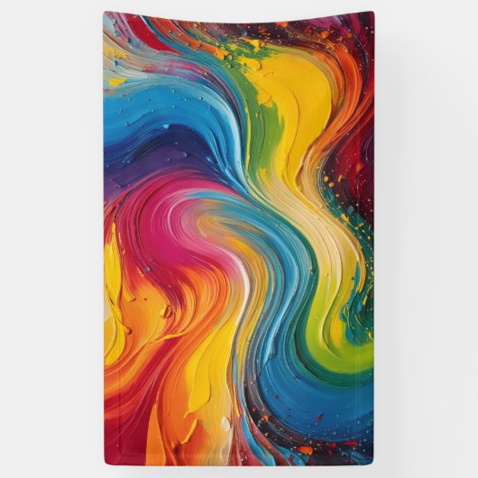 Muurkunst van het Schilderen van de Kleurenmix Spandoek (Verticaal)