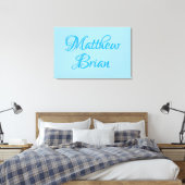 Muurkunst voor baby's (blauw) canvas afdruk (Insitu (Slaapkamer))