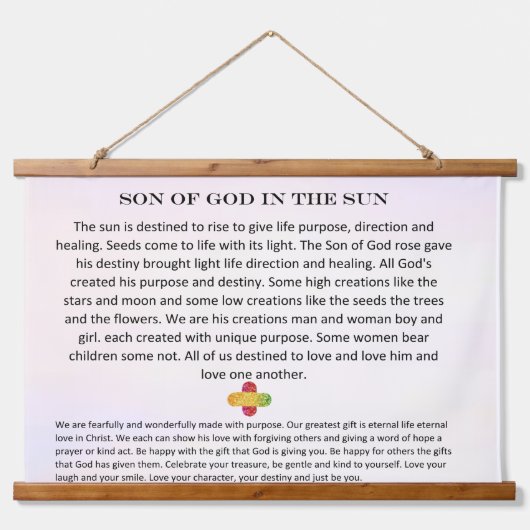 Muurkunst Zoon van God in de zon Hangend Wandkleed (Voorkant)