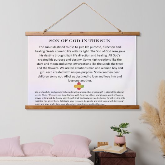Muurkunst Zoon van God in de zon Hangend Wandkleed (Slaapkamer)