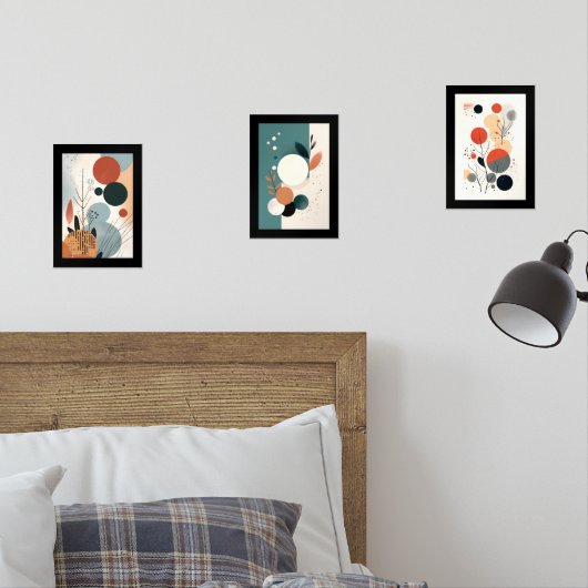 Muurkunstvormen en Abstracte bladeren uit het midd Muurkunst Sets (Slaapkamer)