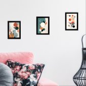 Muurkunstvormen en Abstracte bladeren uit het midd Muurkunst Sets (Woonkamer)