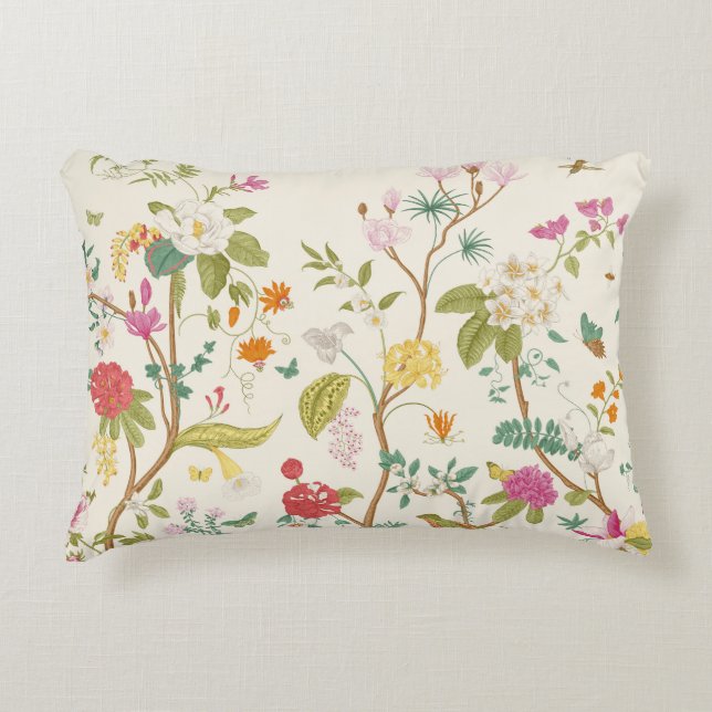 Muurlijk. Bloom. Bomen bloeien.  florale illus Accent Kussen (Voorkant)