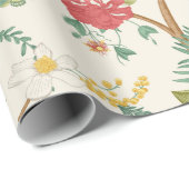 Muurlijk. Bloom. Bomen bloeien.  florale illus Cadeaupapier (Rol Hoek)