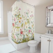 Muurlijk. Bloom. Bomen bloeien. florale illus Douchegordijn (In situ)