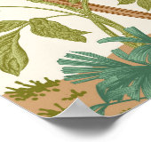 Muurlijk. Bloom. Bomen bloeien. florale illus Poster (Hoek)