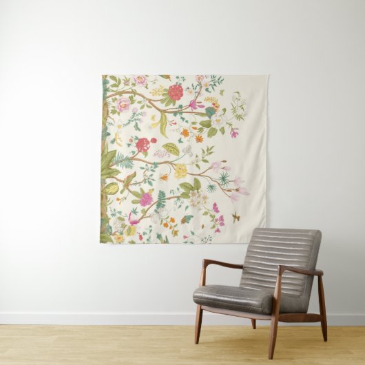 Muurlijk. Bloom. Bomen bloeien.  florale illus Wandkleed (In Situ (horizontaal))