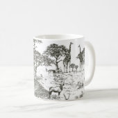 Muurlijk handgetrokken Safari Panoramisch Uitzicht Koffiemok (Voorkant rechts)