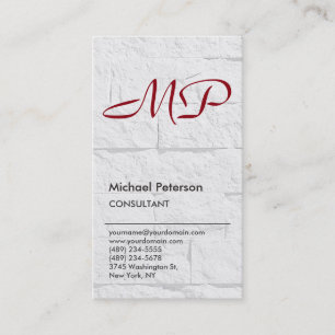Muurontwerp Red Park Avenue Monogram Zakelijke Kaa Visitekaartje