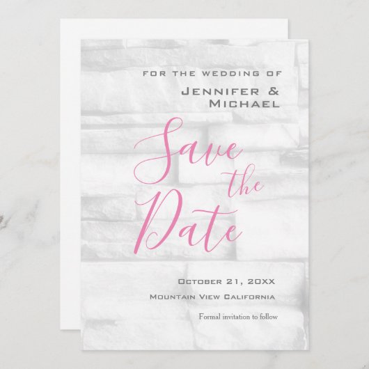 Muurontwerp Trouw Professioneel Minimalistisch Mod Save The Date (Voorkant / Achterkant)