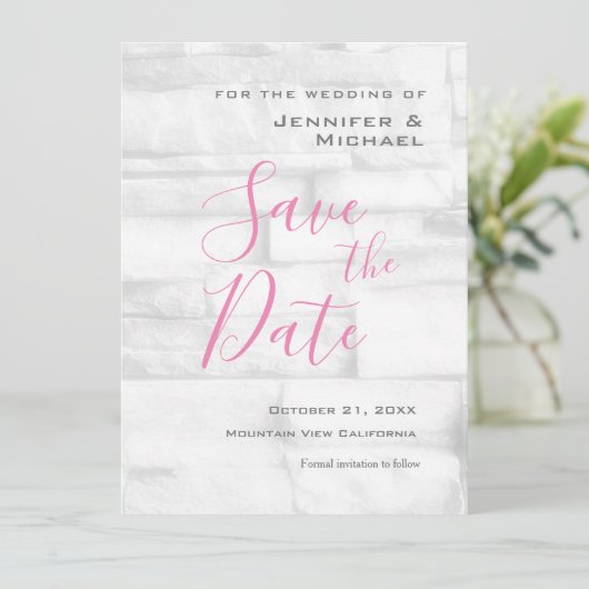 Muurontwerp Trouw Professioneel Minimalistisch Mod Save The Date (Staand voorkant)