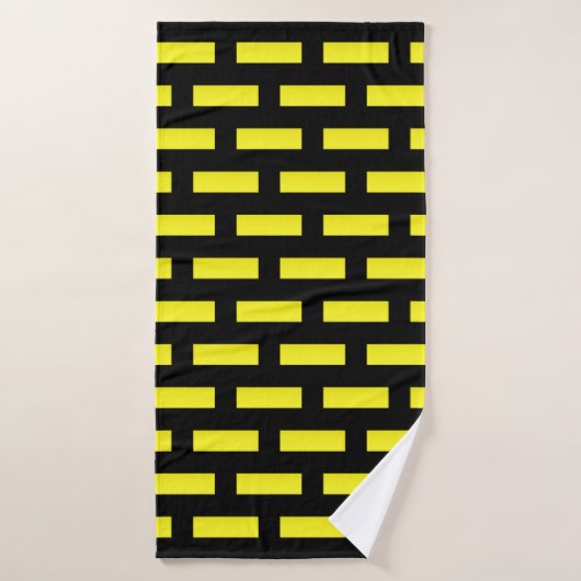 Muurpatroonzwart en geel badhanddoek (Badhanddoek)
