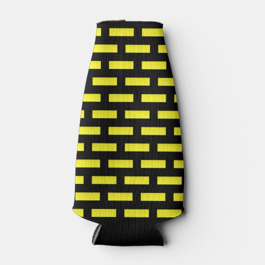 Muurpatroonzwart en geel flesjeskoeler (Voorkant)
