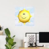 Muurposter happy face zonneschijn 23x23 op maat ge poster (Thuiskantoor)