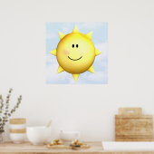 Muurposter happy face zonneschijn 23x23 op maat ge poster (Keuken)