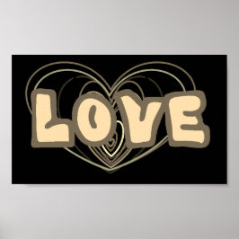 Muurposter met liefde- en hartafbeeldingen poster