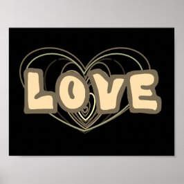 Muurposter met liefde- en hartafbeeldingen poster