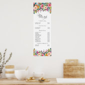 Muurprint Geschilderd Bloem Salon Menu Prijslijst Poster (Keuken)