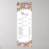 Muurprint geschilderd bloemensalon menu prijslijst poster (Voorkant)