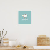 Muurprint Little Lamb (koelblauw) Poster (Keuken)