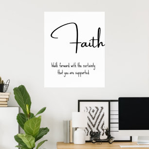 Muurprint met inspirerende quote over geloof poster