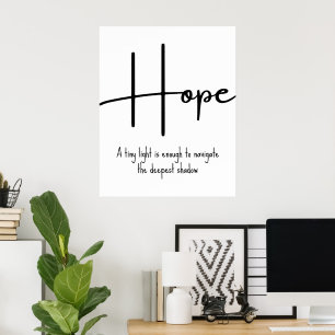 Muurprint met inspirerende quote over hoop poster