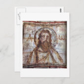 Muurschilderij van de catacomb Commodilla. Briefkaart (Voorkant / Achterkant)