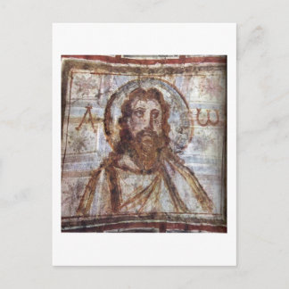 Muurschilderij van de catacomb Commodilla. Briefkaart