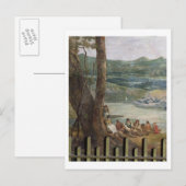 Muurschilderij van Drakelowe Hall, nr. Burton op Briefkaart (Voorkant / Achterkant)