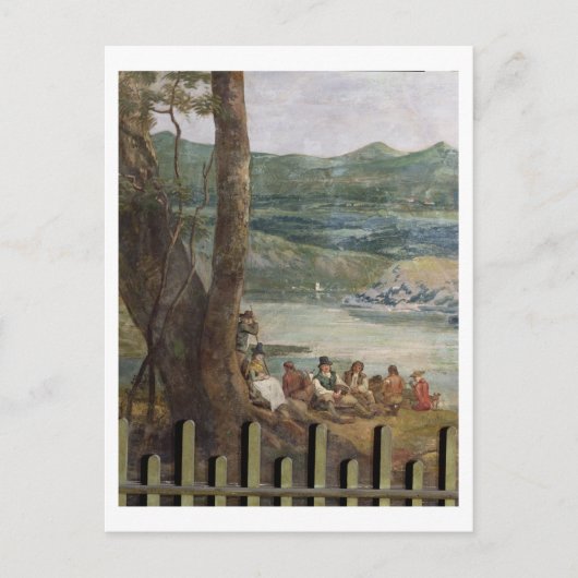 Muurschilderij van Drakelowe Hall, nr. Burton op Briefkaart (Voorkant)