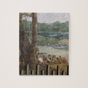 Muurschilderij van Drakelowe Hall, nr. Burton op Legpuzzel