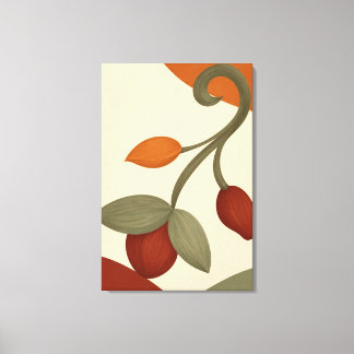 Muurschildering, botanische terracotta saliegroen canvas afdruk