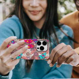 Muurschildering doodle art vlinders en bloemen kle Case-Mate iPhone 14 pro hoesje