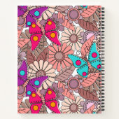Muurschildering doodle art vlinders en bloemen kle notitieboek (Achterkant)