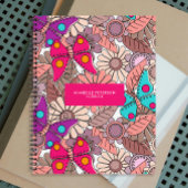 Muurschildering doodle art vlinders en bloemen kle notitieboek