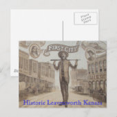 muurschildering, historische levenworth Kansas Briefkaart (Voorkant / Achterkant)