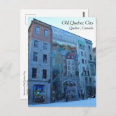 Muurschildering in Old Quebec City, Quebec, Canada Briefkaart (Voorkant / Achterkant)