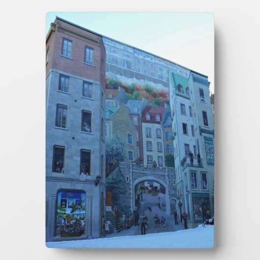 Muurschildering in Old Quebec City, Quebec, Canada Fotoplaat (voorkant)