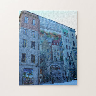 Muurschildering in Old Quebec City, Quebec, Canada Legpuzzel