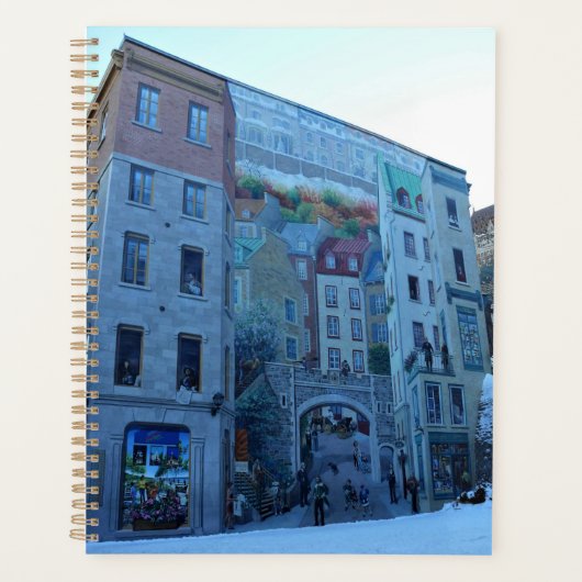 Muurschildering in Old Quebec City, Quebec, Canada Planner (Voorkant)