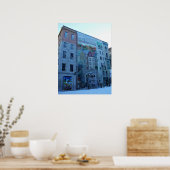 Muurschildering in Old Quebec City, Quebec, Canada Poster (Keuken)