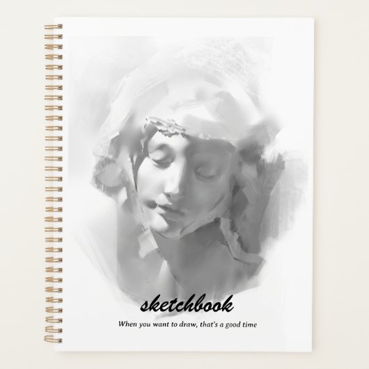 Muurschildering Kunstpleister Beeld Vrouw schets Planner (Voorkant)