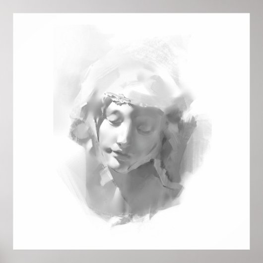 Muurschildering Kunstpleister Beeld Vrouw schets Poster (Voorkant)