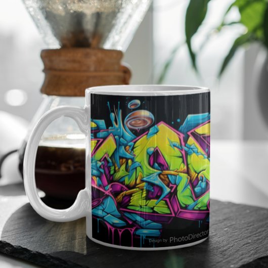 Muurschildering label 1 koffiemok